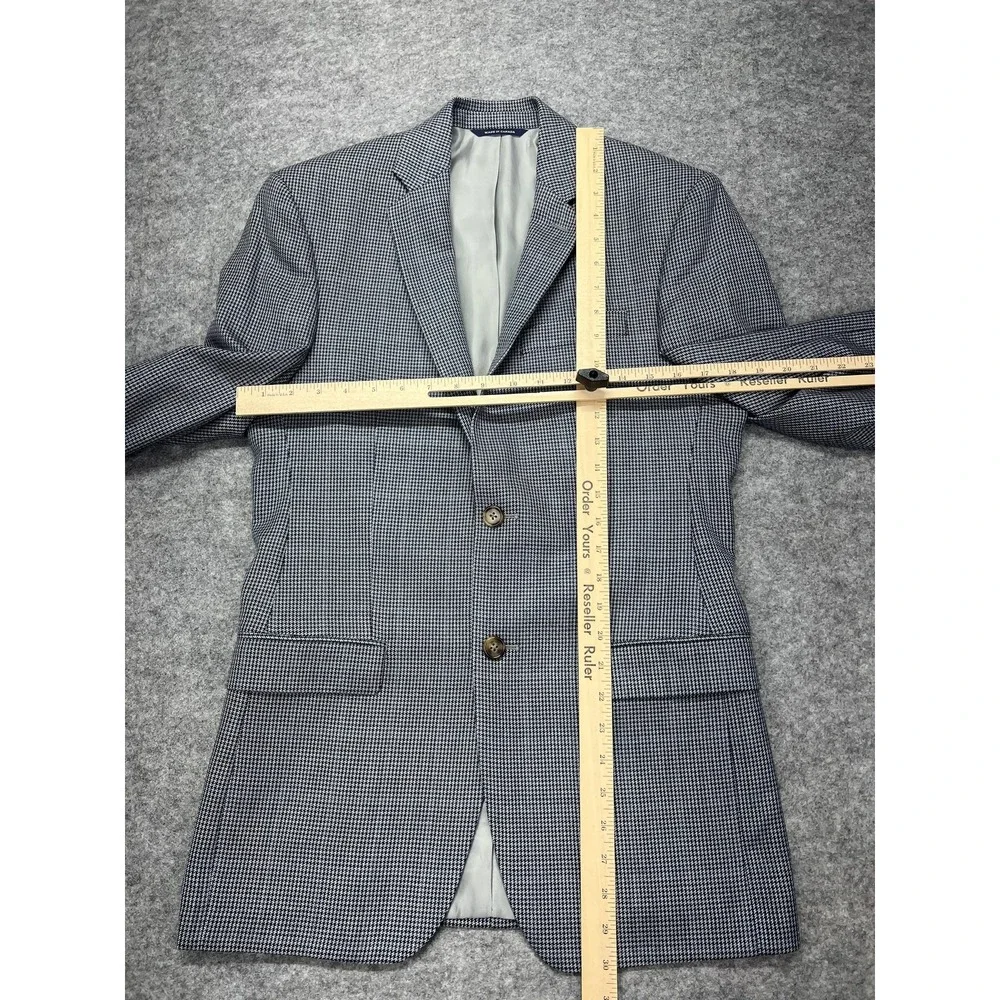 Ralph Ralph Lauren Sport Coat Mens 36R Gray Silk Wool Houndstooth Tweed Blazer